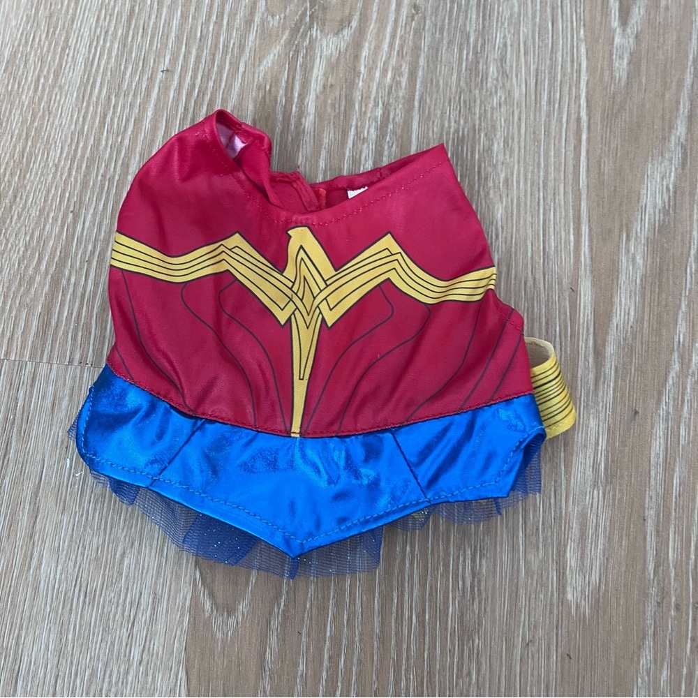 Dog Wonder Woman costume red and blue